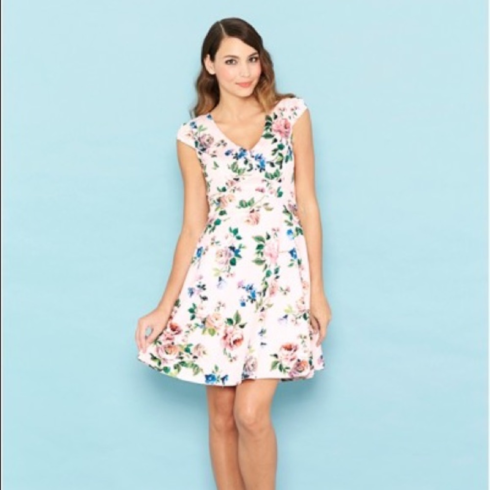 Structured Floral Dress with Pockets
